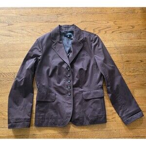 Talbots Women's 10 Cotton Brown Long Sleeve Button Up Suit Jacket w/ Pockets